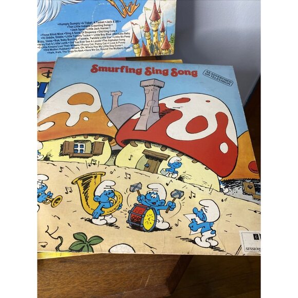 Vintage Childrens Records Lot 12 Walt Disney Donald Duck Smurfs Mother Goose - Picture 2 of 13
